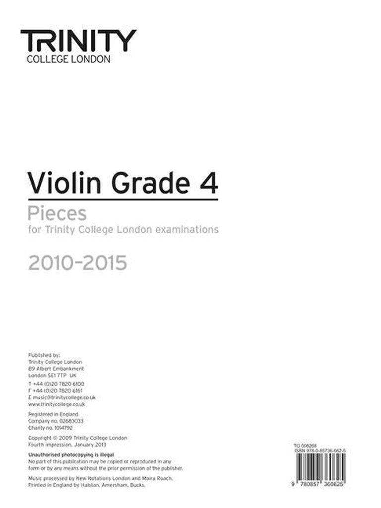 Violin 2010-2015. Grade 4 (part)